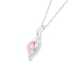 Thumbnail Image 1 of Pear-Shaped Pink and White Lab-Created Sapphire Shadow Infinity Pendant in Sterling Silver