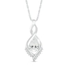 Thumbnail Image 1 of Pear-Shaped White Lab-Created Sapphire Shadow Infinity Pendant in Sterling Silver