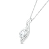 Pear-Shaped White Lab-Created Sapphire Shadow Infinity Pendant in Sterling Silver