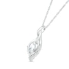 Thumbnail Image 2 of Pear-Shaped White Lab-Created Sapphire Shadow Infinity Pendant in Sterling Silver