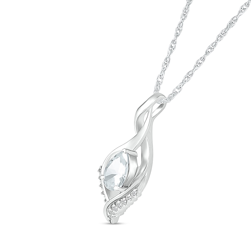 Pear-Shaped White Lab-Created Sapphire Shadow Infinity Pendant in Sterling Silver