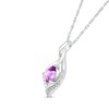 Pear-Shaped Amethyst and White Lab-Created Sapphire Shadow Infinity Pendant in Sterling Silver