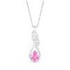 Pear-Shaped White Lab-Created Sapphire Cascading Infinity Ribbon Pendant in Sterling Silver