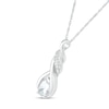 Thumbnail Image 2 of Pear-Shaped White Lab-Created Sapphire Cascading Infinity Ribbon Pendant in Sterling Silver
