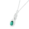 Thumbnail Image 1 of Pear-Shaped Lab-Created Emerald and White Sapphire Cascading Infinity Ribbon Pendant in Sterling Silver