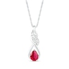 Pear-Shaped Lab-Created Ruby and White Sapphire Cascading Infinity Ribbon Pendant in Sterling Silver