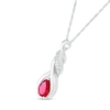 Pear-Shaped Lab-Created Ruby and White Sapphire Cascading Infinity Ribbon Pendant in Sterling Silver
