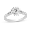 Thumbnail Image 0 of Enchanted Disney Elsa 0.69 CT. T.W. Diamond Snowflake Frame Split Shank Engagement Ring in 14K White Gold