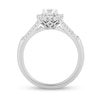 Thumbnail Image 2 of Enchanted Disney Elsa 0.69 CT. T.W. Diamond Snowflake Frame Split Shank Engagement Ring in 14K White Gold