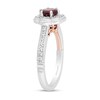 Thumbnail Image 2 of Enchanted Disney Mulan 6.0mm Rhodolite Garnet and 0.29 CT. T.W. Diamond Flower Frame Engagement Ring in 14K White Gold
