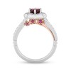 Thumbnail Image 3 of Enchanted Disney Mulan 6.0mm Rhodolite Garnet and 0.29 CT. T.W. Diamond Flower Frame Engagement Ring in 14K White Gold