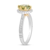 Thumbnail Image 1 of Enchanted Disney Tiana Oval Green Quartz and 0.29 CT. T.W. Diamond Claw Prong Engagement Ring in 14K Two-Tone Gold