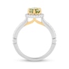 Enchanted Disney Tiana Oval Green Quartz and 0.29 CT. T.W. Diamond Claw Prong Engagement Ring in 14K Two-Tone Gold
