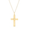 Thumbnail Image 1 of Child's Diamond Accent Solitaire Cross Pendant in 14K Gold – 13"
