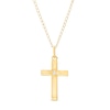 Thumbnail Image 0 of Child's Diamond Accent Solitaire Cross Pendant in 14K Gold – 13"