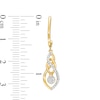 Thumbnail Image 3 of 0.20 CT. T.W. Multi-Diamond Dangle Flame and Infinity Interlocking Drop Earrings in 10K Gold