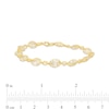 Thumbnail Image 4 of Oval and Briolette Cubic Zirconia Alternating Mesh Bracelet in 14K Gold – 7.5"