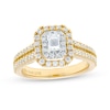 Thumbnail Image 0 of Vera Wang Love Collection 0.95 CT. T.W. Emerald-Cut Diamond Double Frame Double Row Engagement Ring in 14K Gold (I/SI2)