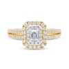 Thumbnail Image 3 of Vera Wang Love Collection 0.95 CT. T.W. Emerald-Cut Diamond Double Frame Double Row Engagement Ring in 14K Gold (I/SI2)