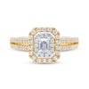 Thumbnail Image 4 of Vera Wang Love Collection 0.95 CT. T.W. Emerald-Cut Diamond Double Frame Double Row Engagement Ring in 14K Gold (I/SI2)