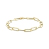 Thumbnail Image 1 of 1.0mm Paper Clip Chain Bracelet in Hollow 10K Gold - 7.75"