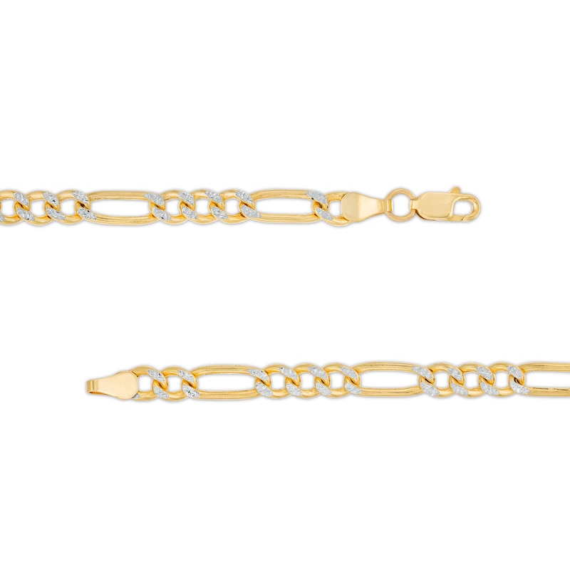 Main Image 4 of 4.5mm Diamond-Cut Figaro Chain Necklace in Hollow 14K Two-Tone Gold - 20"