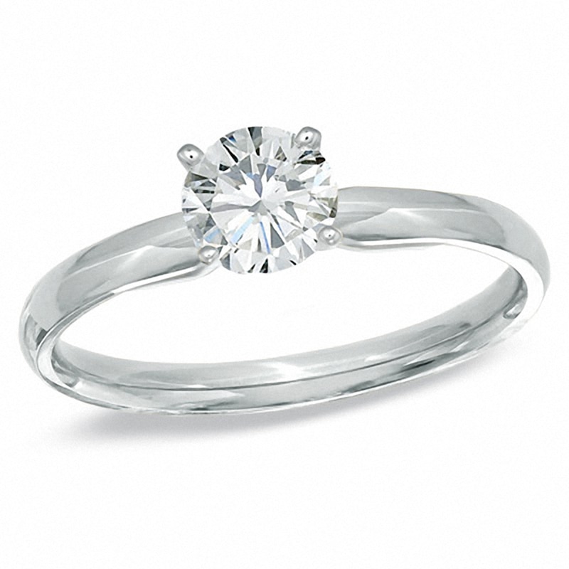 0.30 CT. Diamond Solitaire Engagement Ring in 14K White Gold (I/I1)
