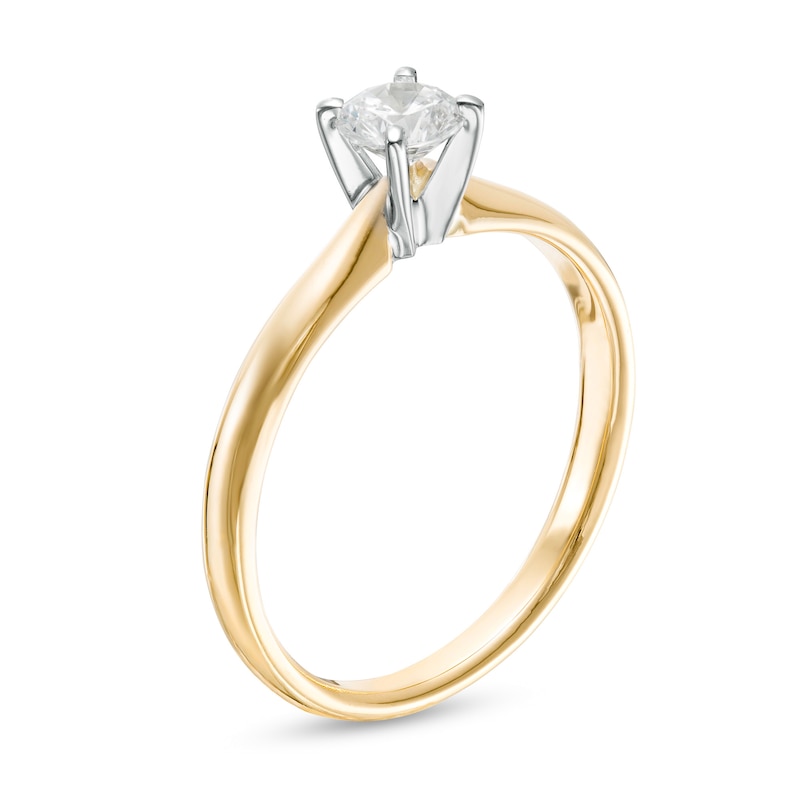 Main Image 3 of 0.30 CT. Diamond Solitaire Engagement Ring in 14K Gold (I/I1)