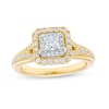 Thumbnail Image 0 of Vera Wang Love Collection 0.58 CT. T.W. Princess-Cut Diamond Double Frame Engagement Ring in 14K Gold (I/SI2)