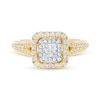 Thumbnail Image 3 of Vera Wang Love Collection 0.58 CT. T.W. Princess-Cut Diamond Double Frame Engagement Ring in 14K Gold (I/SI2)