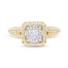 Thumbnail Image 4 of Vera Wang Love Collection 0.58 CT. T.W. Princess-Cut Diamond Double Frame Engagement Ring in 14K Gold (I/SI2)