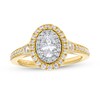 Thumbnail Image 0 of Vera Wang Love Collection 0.69 CT. T.W. Oval Diamond Double Frame Engagement Ring in 14K White Gold (I/SI2)