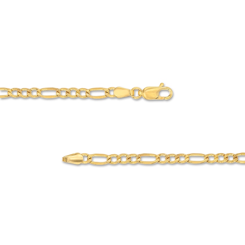 3.4mm Diamond-Cut Figaro Chain Necklace in Hollow 10K Gold - 18"