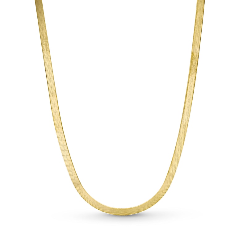 Main Image 1 of 3.0mm Herringbone Chain Necklace in Solid 10K Gold - 18"