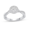 Thumbnail Image 0 of 0.45 CT. T.W. Multi-Diamond Frame Twist Shank Engagement Ring in 14K White Gold