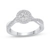 0.45 CT. T.W. Multi-Diamond Frame Twist Shank Engagement Ring in 14K Gold
