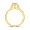 Thumbnail Image 1 of 0.45 CT. T.W. Multi-Diamond Frame Twist Shank Engagement Ring in 14K Gold