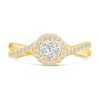 Thumbnail Image 2 of 0.45 CT. T.W. Multi-Diamond Frame Twist Shank Engagement Ring in 14K Gold