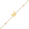 Thumbnail Image 0 of Child's Bead Station Butterfly Bracelet in 14K Gold – 6.0"