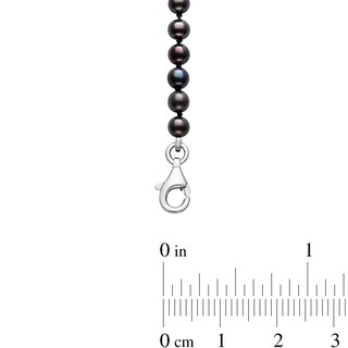 3.0-7.0mm Dyed Black Freshwater Cultured Pearl Graduated Necklace in Sterling Silver