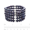 Thumbnail Image 1 of 7.0-8.0mm Dyed Black Cultured Freshwater Pearl and Bead Multi-Row Stretch Bracelet in Sterling Silver