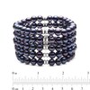 Thumbnail Image 1 of 7.0-8.0mm Dyed Black Cultured Freshwater Pearl and Bead Multi-Row Stretch Bracelet in Sterling Silver