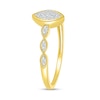 Thumbnail Image 1 of 0.13 CT. T.W. Marquise-Shaped Multi-Diamond Scallop Shank Promise Ring in 10K Gold