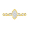 Thumbnail Image 2 of 0.13 CT. T.W. Marquise-Shaped Multi-Diamond Scallop Shank Promise Ring in 10K Gold