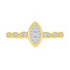 0.13 CT. T.W. Marquise-Shaped Multi-Diamond Scallop Shank Promise Ring in 10K Gold