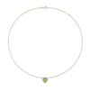 Thumbnail Image 3 of Trillion-Cut Peridot and White Topaz Frame Necklace in 10K Gold