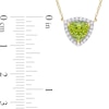 Thumbnail Image 4 of Trillion-Cut Peridot and White Topaz Frame Necklace in 10K Gold