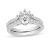 Thumbnail Image 0 of Enchanted Disney Majestic Princess 0.95 CT. T.W. Diamond Crown Contour Bridal Set in 14K White Gold