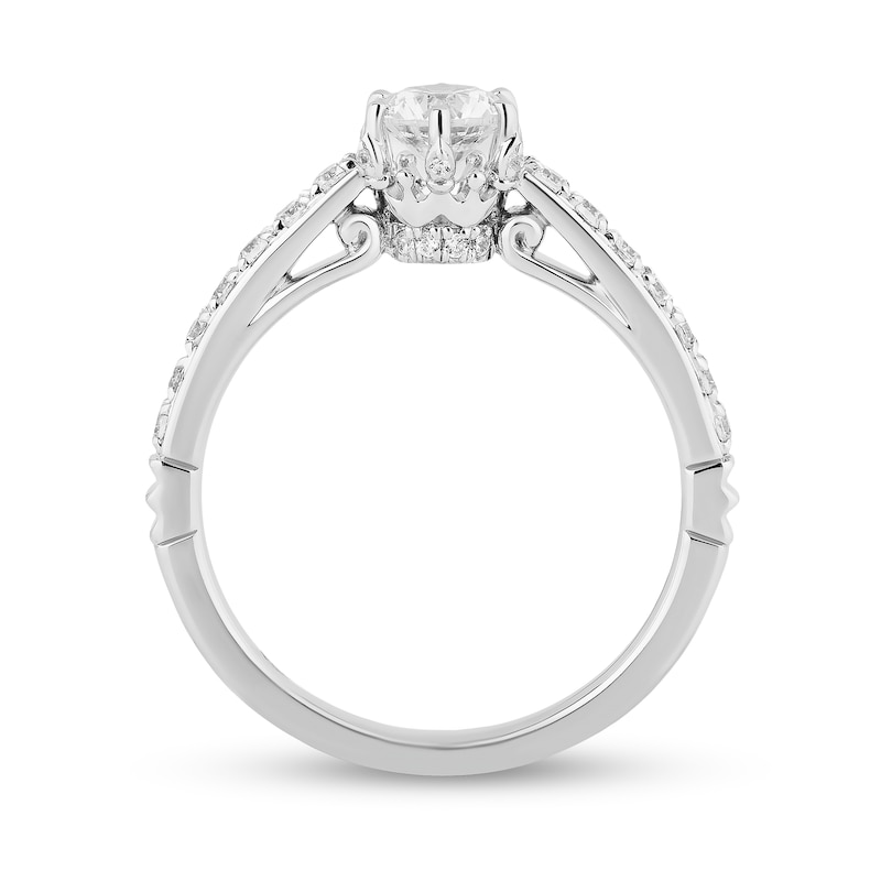 Enchanted Disney Majestic Princess 0.95 CT. T.W. Diamond Crown Contour Bridal Set in 14K White Gold|Peoples Jewellers