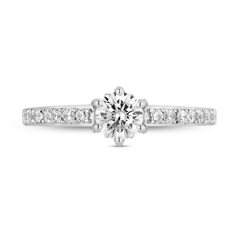 Enchanted Disney Majestic Princess 0.95 CT. T.W. Diamond Crown Contour Bridal Set in 14K White Gold